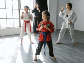 kids are practicing martial arts