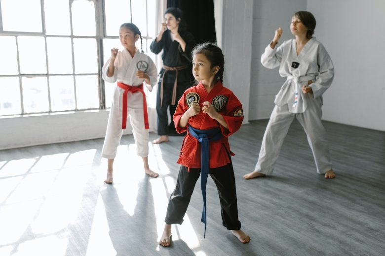 kids are practicing martial arts